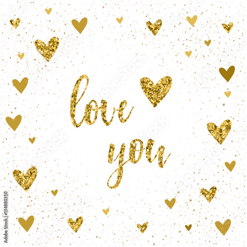 Handwritten lettering on white. Doodle handmade love you quote
