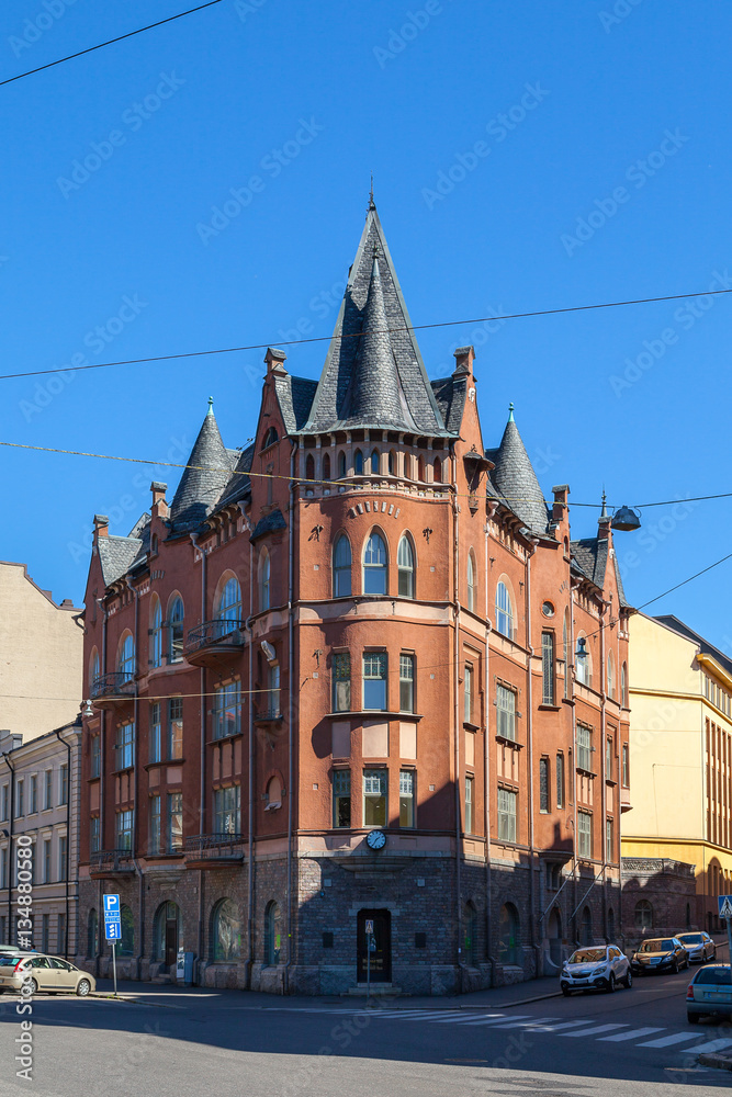 Obraz premium Streets and buildings of Katajanokka island, Helsinki, Finland