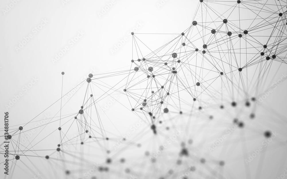 Black and White Abstract Polygonal Background with Low Poly Connecting Dots and Lines - Futuristic HUD Background Black and White Abstract Polygonal Background with Low Poly Connecting Dots and Lines - Futuristic HUD Background