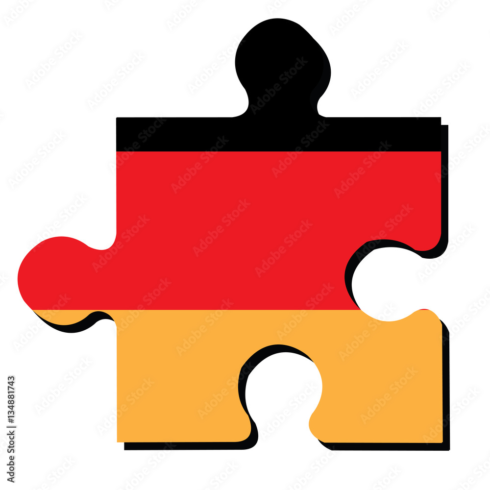 Isolated piece of puzzle with the German flag, Vector illustration ...
