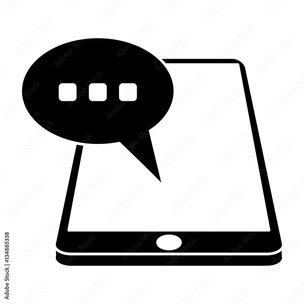 silhouette smartphone bubble speech chat communication vector illustration eps 10 silhouette smartphone bubble speech chat communication vector illustration eps 10
