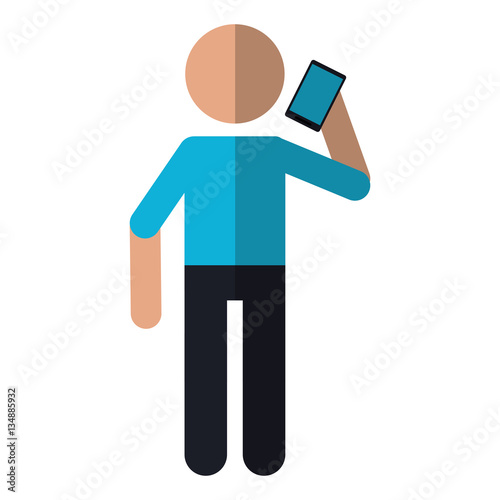 avatar using smarphone talking communication vector illustration eps 10