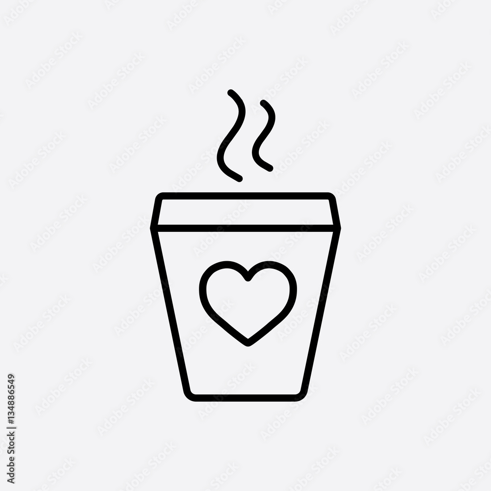 Coffee Clipart Black And White Heart