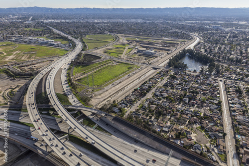 Los Angeles Hollywood 170 and Golden State 5 freeway interchange in the San Fernando Valley.