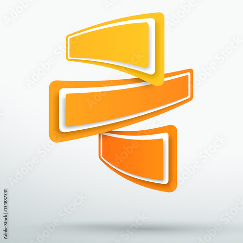 Infographic 3 Abstract Orange Title Banners 3d Vector
