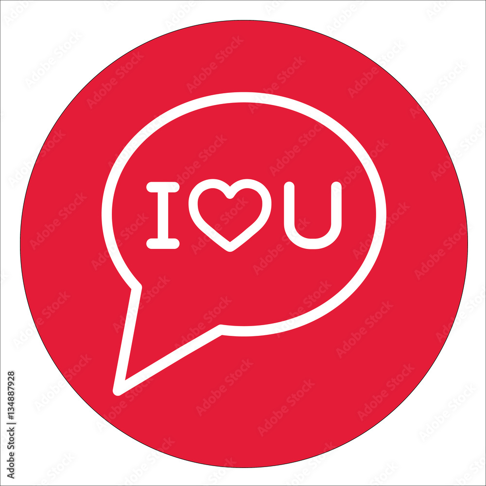 i love you white line icon on red circle white on red circle i love you white line icon on red circle white on red circle