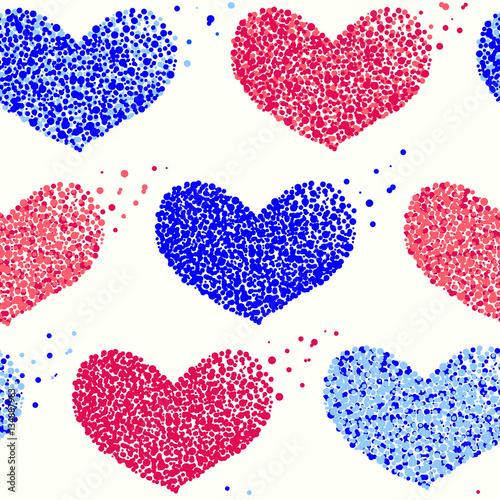 The Pattern of Bright Hearts. Valentine's Day. Love. Seamless.
