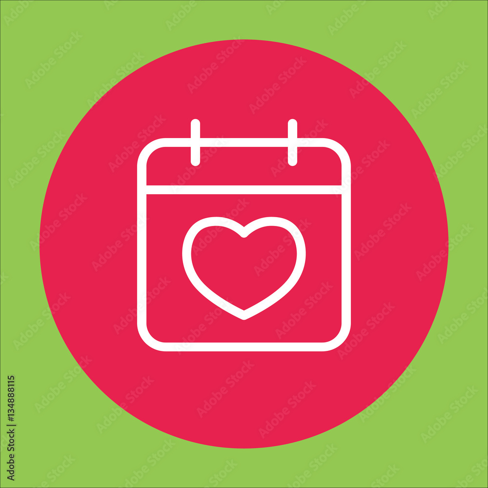 romantic date reminder calendar line icon romantic date reminder calendar line icon