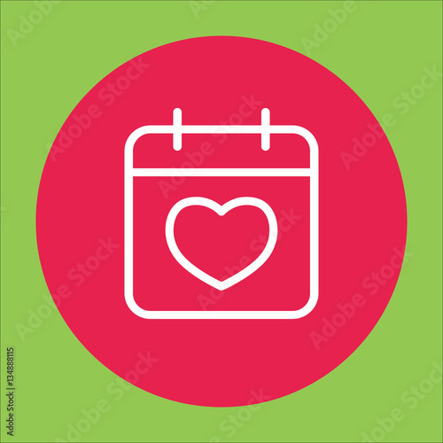 romantic date reminder calendar line icon