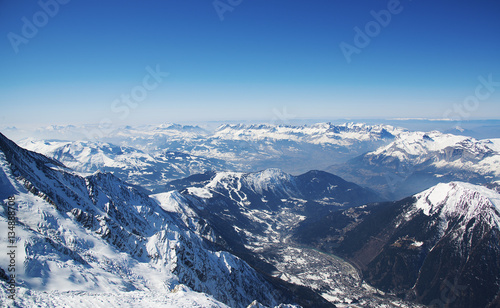 Chamonix Valley from the Aiguille du midi station © Ms VectorPlus