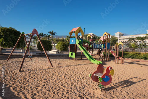 Urban cactus park in Alcala village, suth Tenerife island, Canary islands, Spain. photo