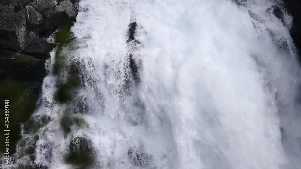 Waterfall at mountain river in summer Waterfall at mountain river in summer