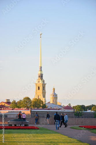 The view of the arrow and IN the Peter and Paul fortress on Vasi photo