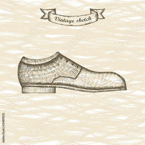 Men's shoes sketch. vector illustration