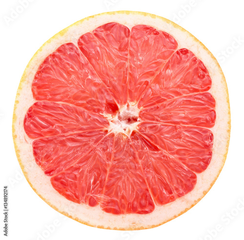 grapefruit slice isolated on the white background