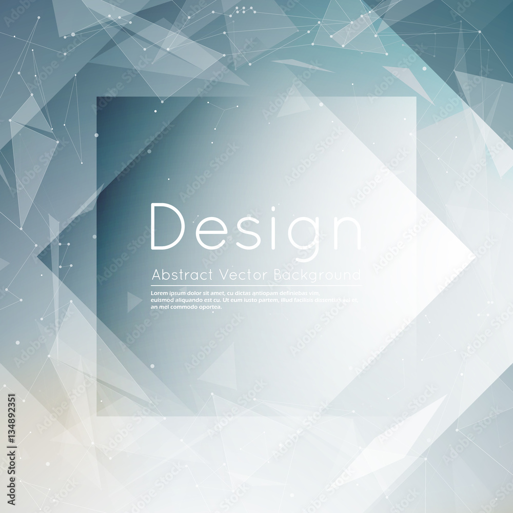 Obraz premium Abstract composition, futuristic technology, gray font texture, silver polygonal construction, creative banner figure, wallpaper, outer space flyer fiber, neon star light matrix, EPS10 vector backdrop