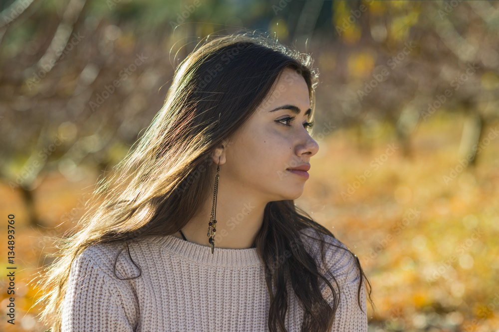 Young girl portrait in the fall Young girl portrait in the fall