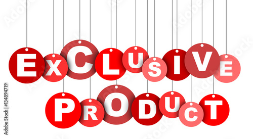 Red easy vector illustration isolated circle tag banner exclusive product. This element is well adapted for web design.