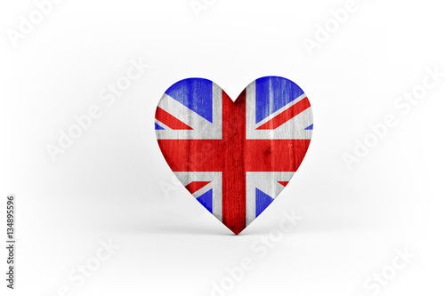 UK Flag in the heart symbol of love