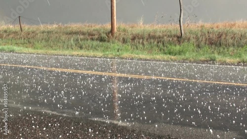 Rural Highway Hit by Hail