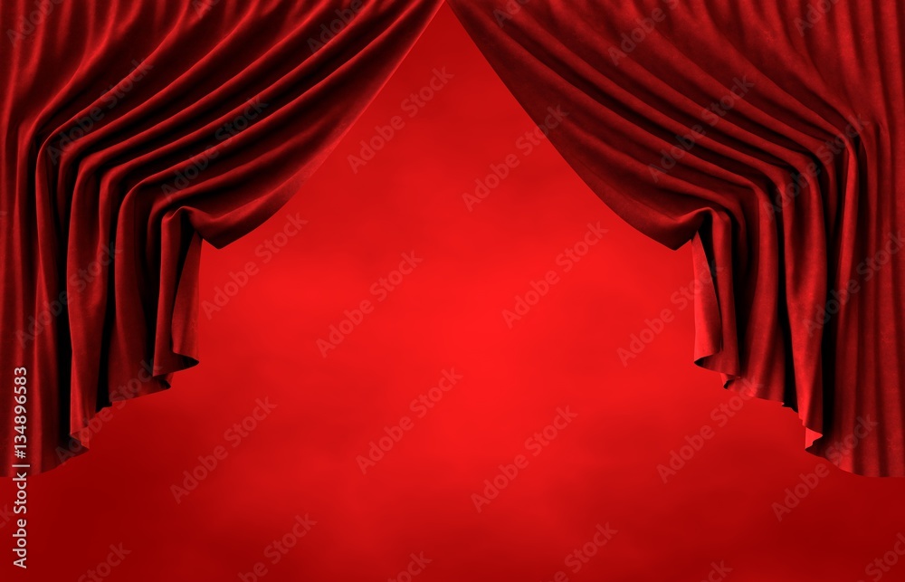 Tiyatro Perdesi, Kırmızı Perde, Kırmızı Sahne Alanı Stock-foto | Adobe Stock