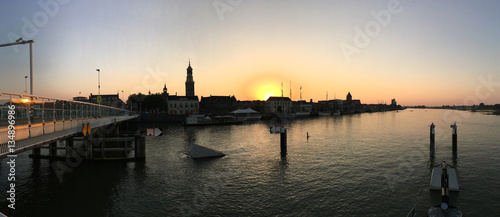 Panorama from the sunset with the skyline from Kampen