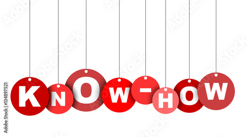 Red easy vector illustration isolated circle tag banner know how. This element is well adapted for web design.