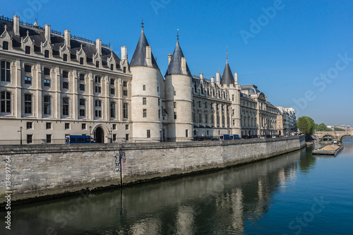 The picturesque embankments of the Seine River. Paris, France.