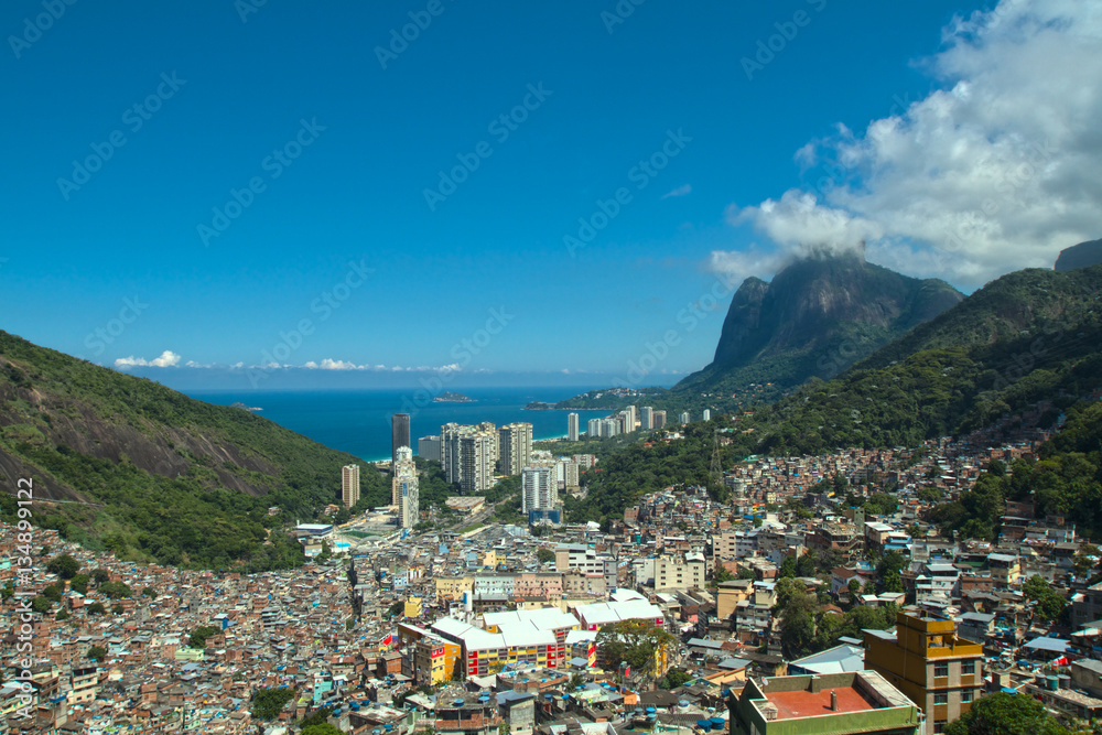 The sprawling favela Rocinha in Rio de Janeiro Brazil 