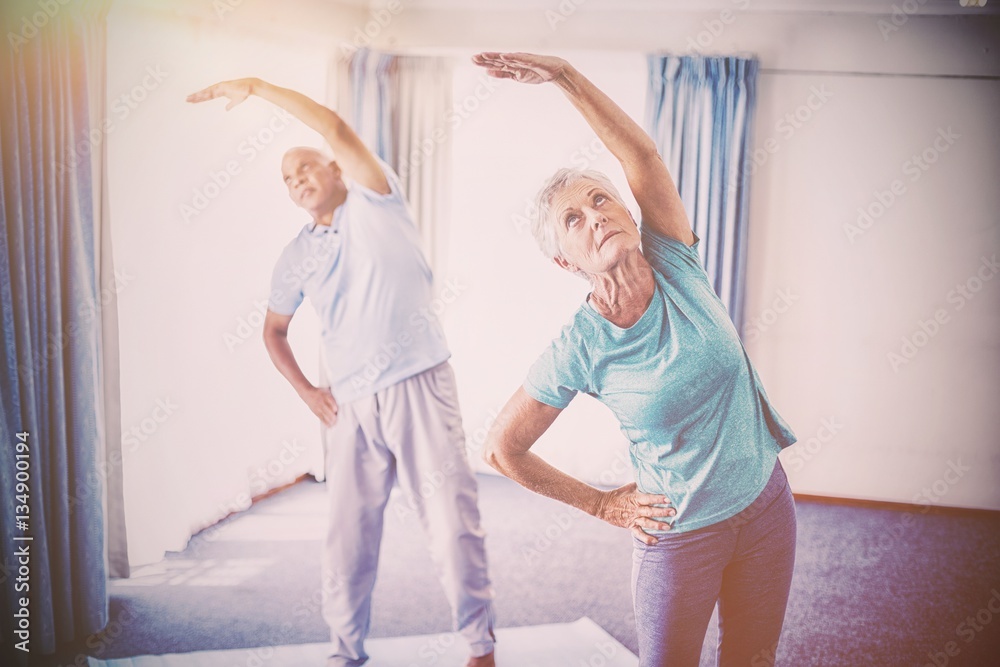 Seniors doing stretching