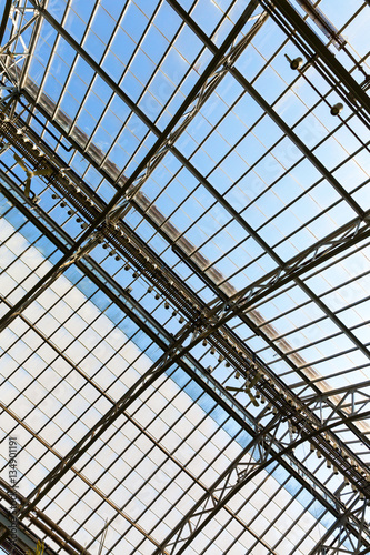 Steel metal design with a glass roof. © Nomad_Soul