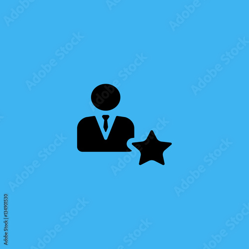 Business person with star icon. flat design