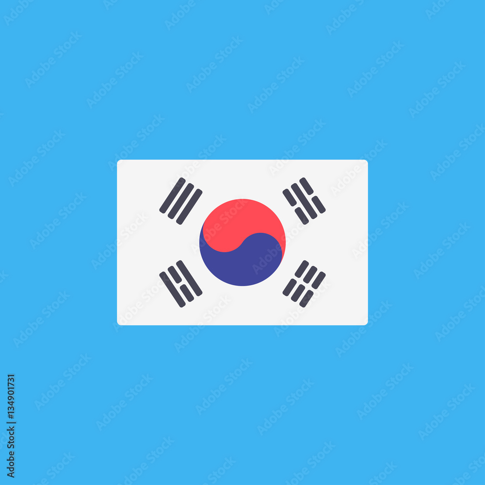 South Korea Flag icon. flat design South Korea Flag icon. flat design