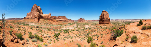 Landscape of Arches National Park panoramic view