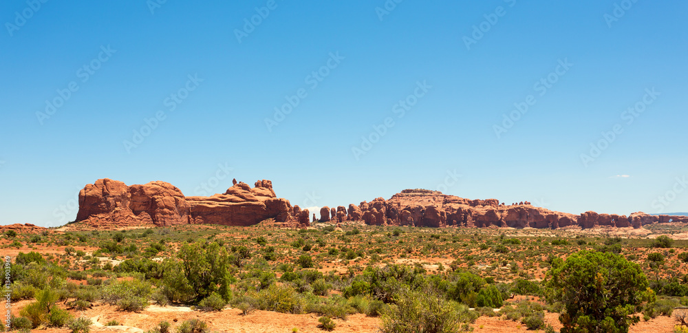Rocks with blue sky landscape at sunny day