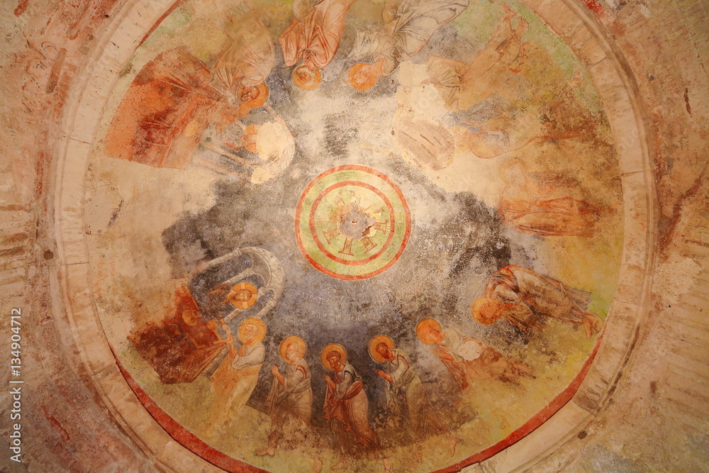 Frescoes-life of St.Nicolas-Santa Claus. Church in ancient Myra-Demre-Turkey. 0630