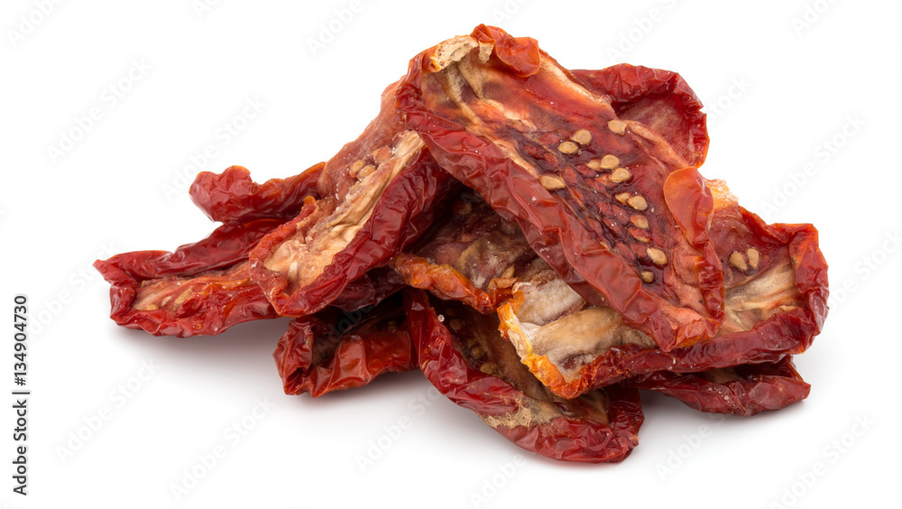 Dried tomatoes isolated on white background cutout Dried tomatoes isolated on white background cutout