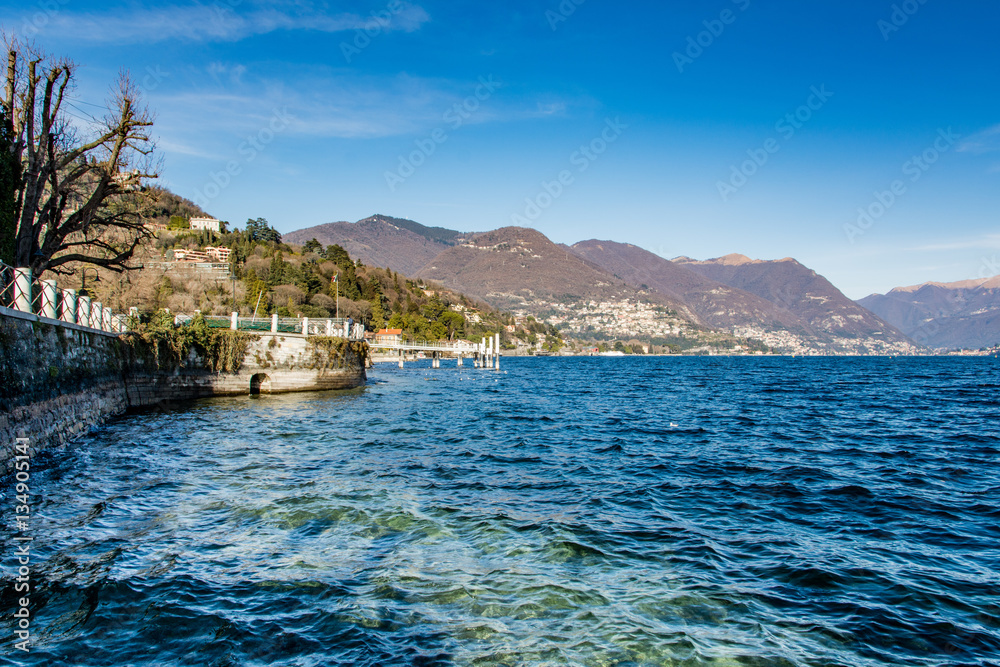 View on Lake Como and Alps in Italy Lombardy