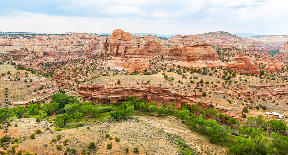 Deep canyon, rocks and mountains