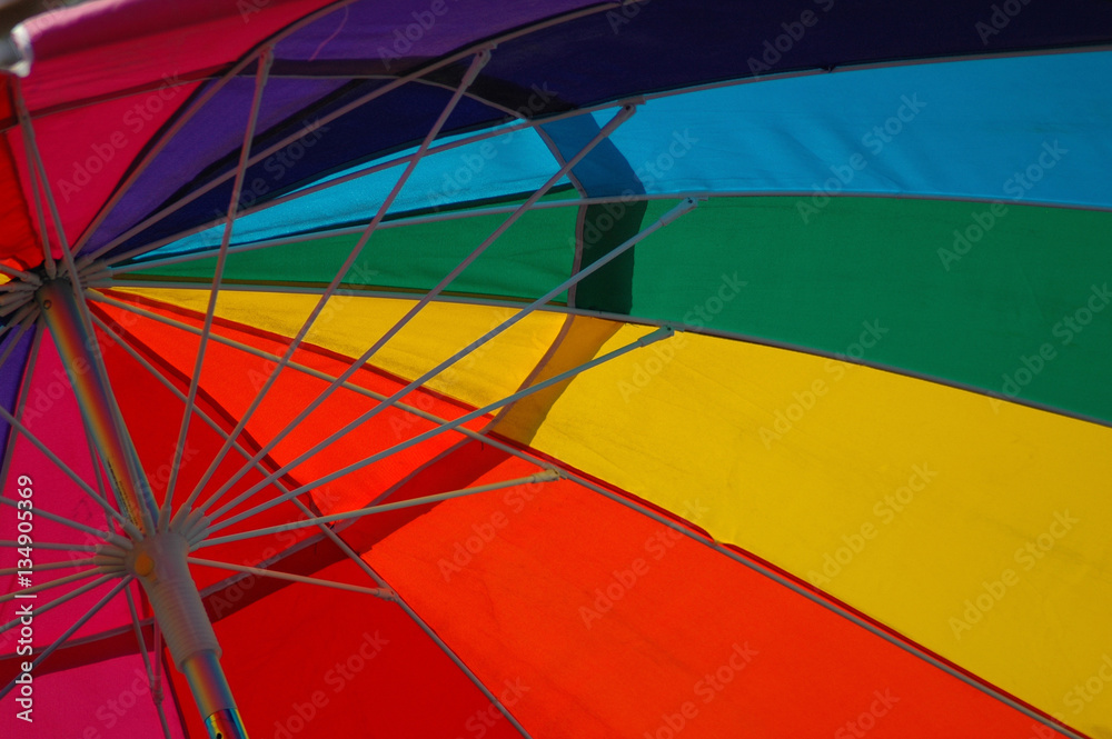 Obraz premium Colorful Beach Umbrella