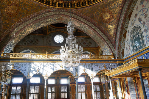 Huge chandelier at Harem District of Topkapi Palace, Istanbul, Turkey.