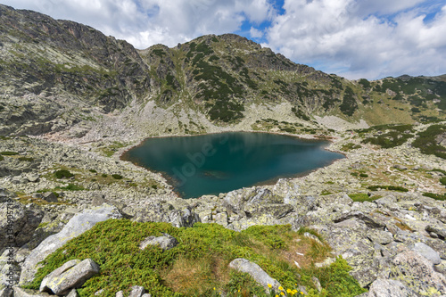 Fototapeta Naklejka Na Ścianę i Meble -  Panorama to Musalenski lakes from Musala Peak, Rila mountain, Bulgaria
