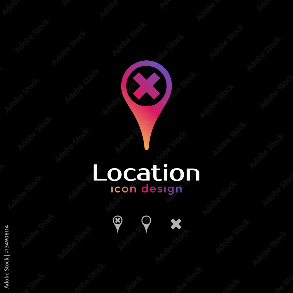 cross icon. location icon for map cross icon. location icon for map