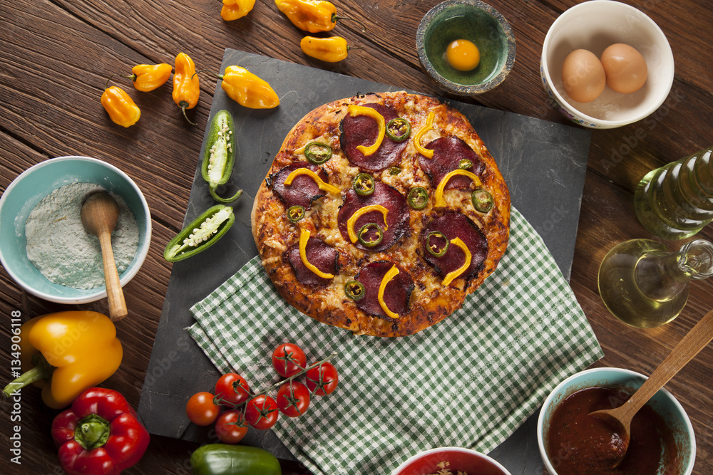 Pizza cooking ingredients Pizza cooking ingredients