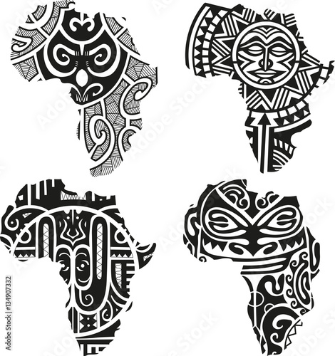 Vector illustration of a tribal African silhouette