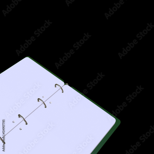 3d illustration of blank notepad