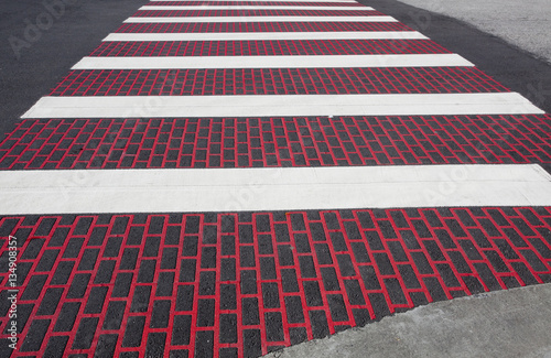 Brick pattern urban crosswalk. Horizontal.