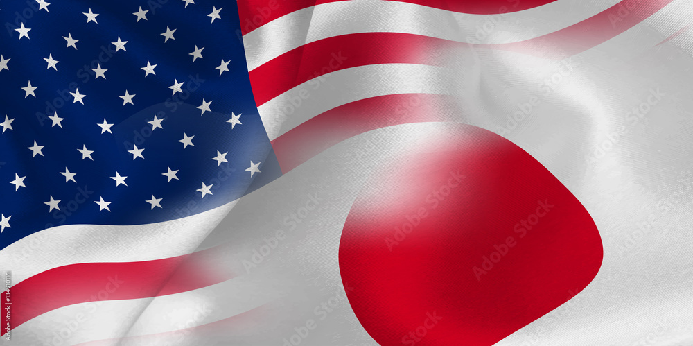 アメリカ 日本 国旗 背景 Stock Vector Adobe Stock