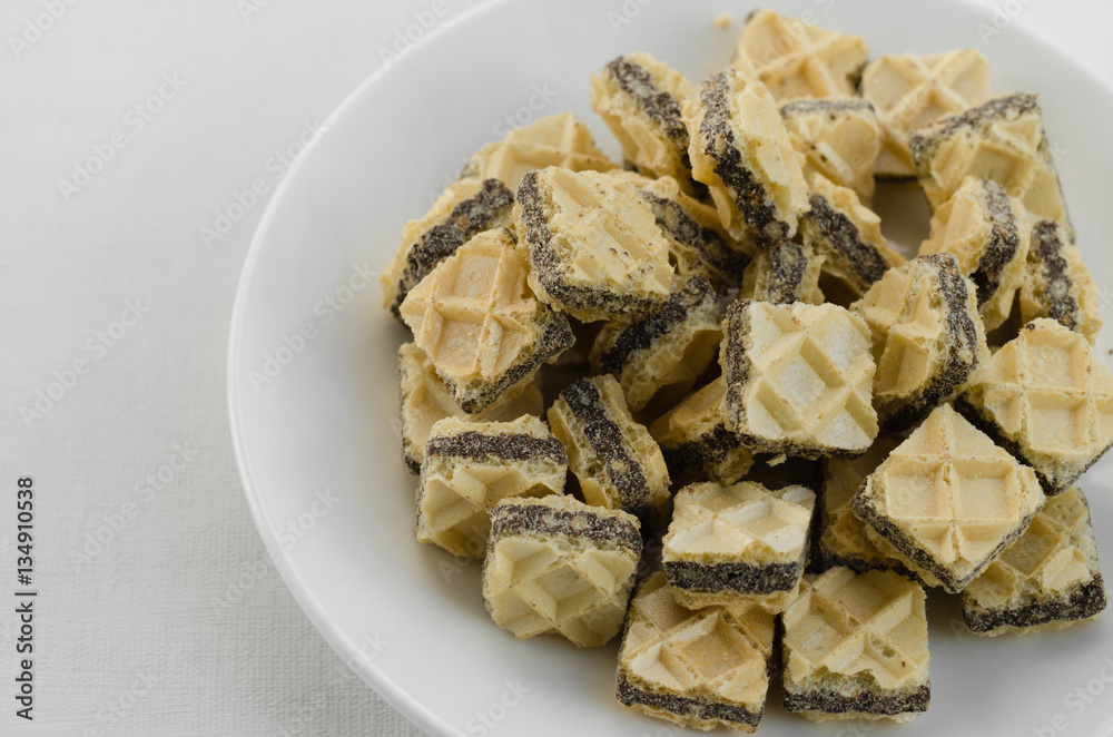 Little Piece of Wafers Snack for Relaxing Time. Little Piece of Wafers Snack for Relaxing Time.
