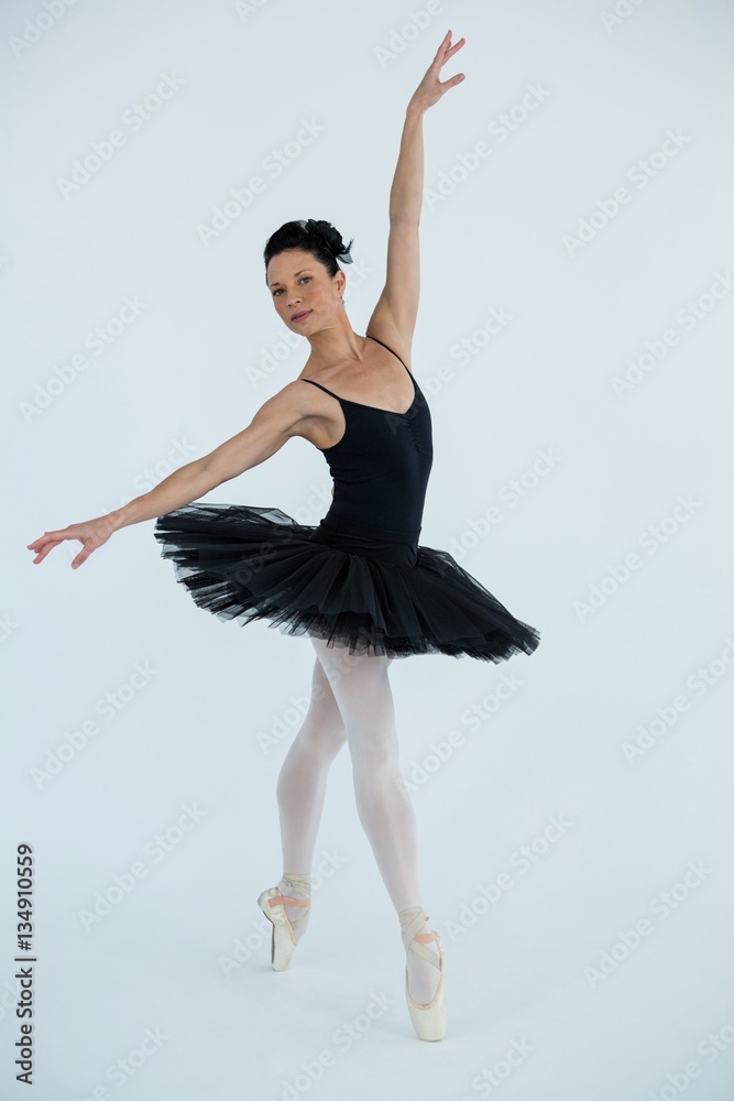 Portrait of ballerina practicing ballet dance